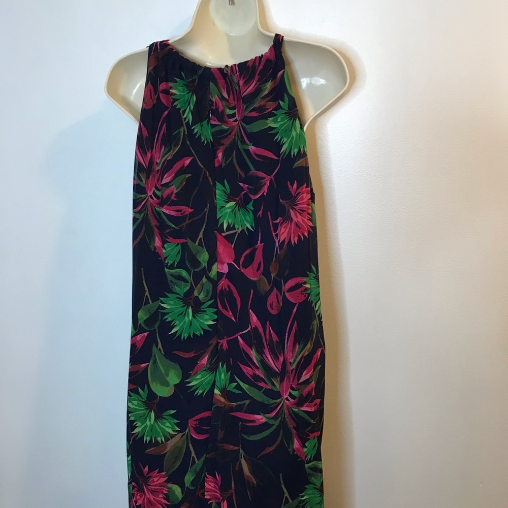 Just Taylor Floral Maxi Dress Tropical Lined Chiffon Halter 12 Large - Picture 5 of 12